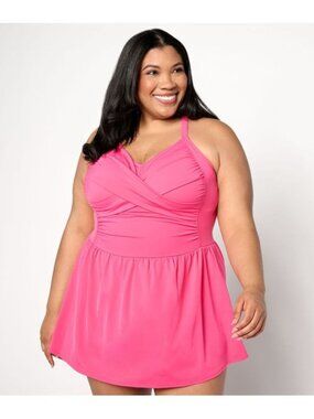 #2233 Women's Swimsuit Beach Sweetheart Neckline Swim Pink A634810